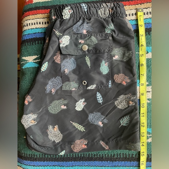 Muttonhead x Bather Wolf Head Unisex Swim Shorts size Small - Picture 3 of 6